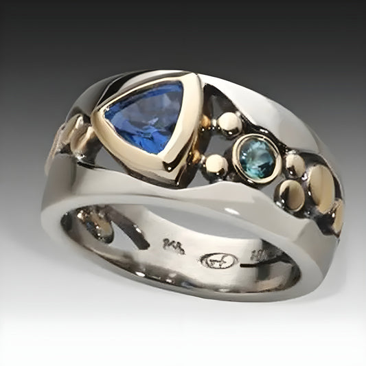 Vintage Blue Crystal Ring