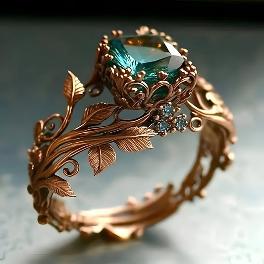 Nature Green Crystal Ring